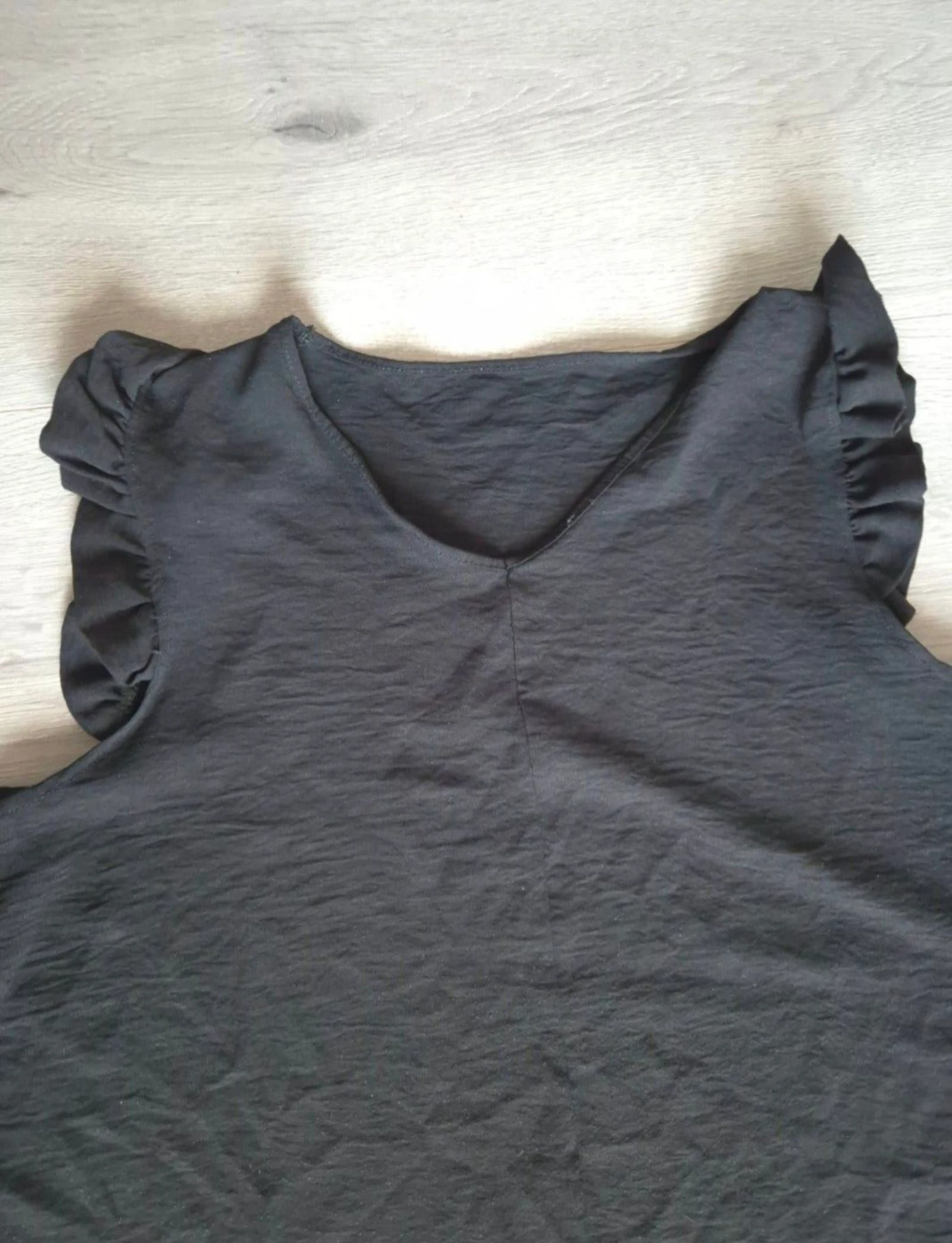 Zwarte Zomerjurk met Ruffles / Ruffles Schouders & Zomen 2XL  – photo 4